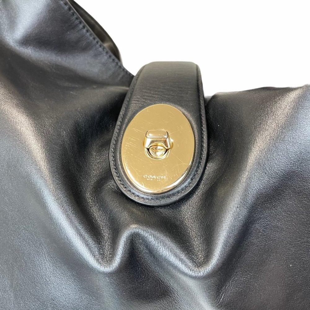 Coach Black Shoulder Bag with Gold Accents - Picture 4 of 15